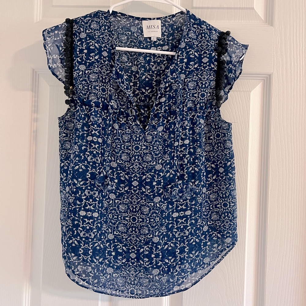 Misa Los Angeles, Basia Top in Size XS Color Navy